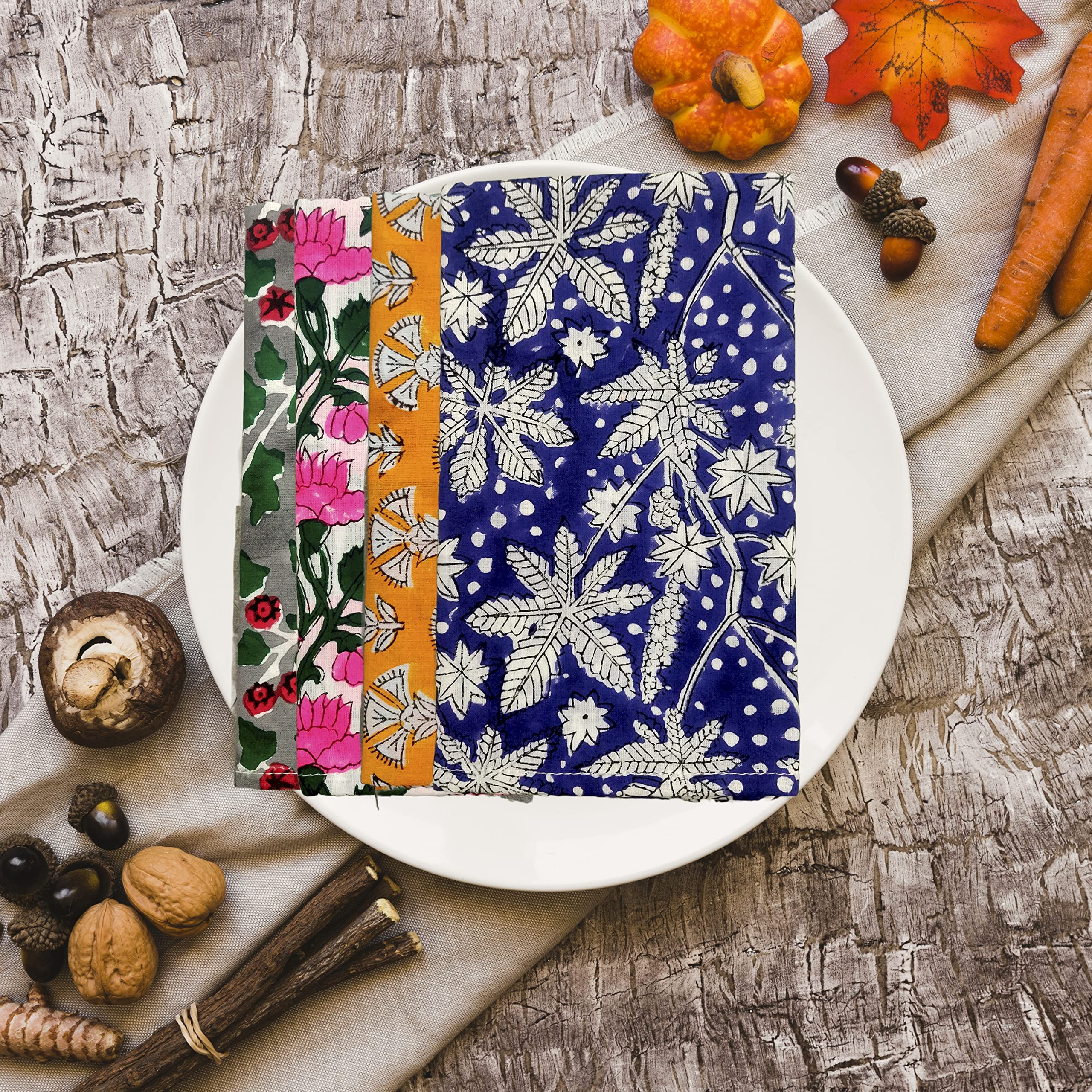 Servietten, 100 % Baumwolle, Set mit 20 Stoffservietten, dekorativ, waschbar, für Geschenke, Zuhause, Küche, Esszimmer, Cocktailpartys und Camping, Provence – Frühling/Sommer, 40,6 x 40,6 cm