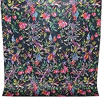 Vista 3 de Vedant Designs - Tela con estampado de bloques a mano, 100 % algodón, costura india (negro, 5 yardas)