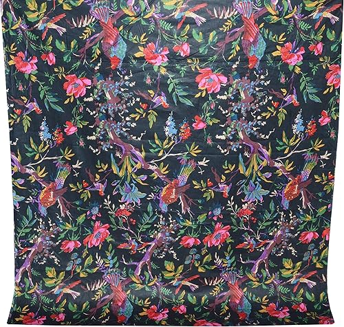 Miniatura 3 de Vedant Designs - Tela con estampado de bloques a mano, 100 % algodón, costura india (negro, 5 yardas)