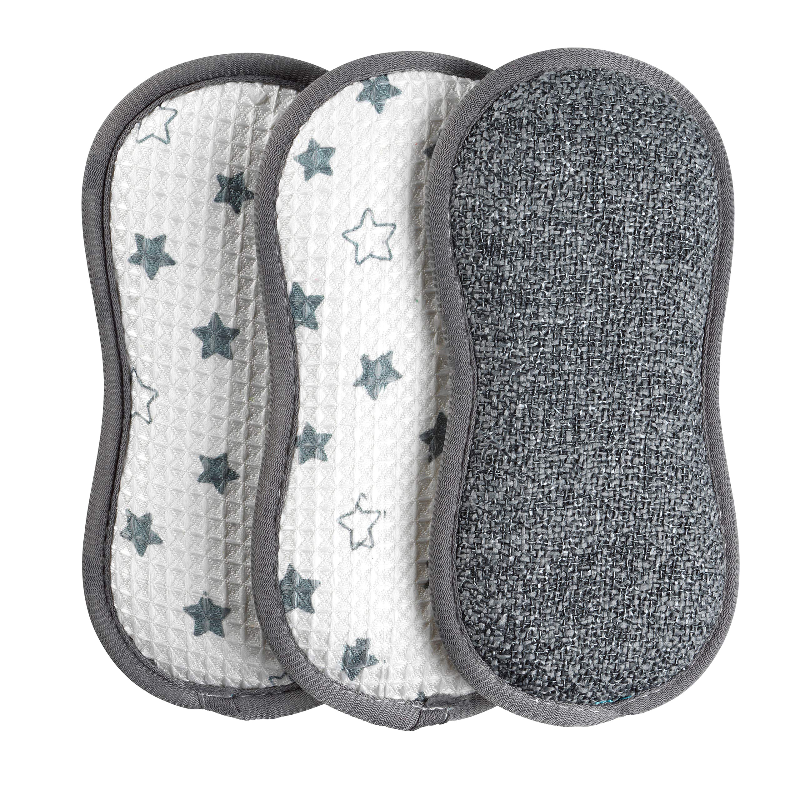 Kleeneze KL076472EU7 Star Scrubbing Sponges, Cleaning Pads, Scourer, Treated with Anti-Bac Protection, Double Sided