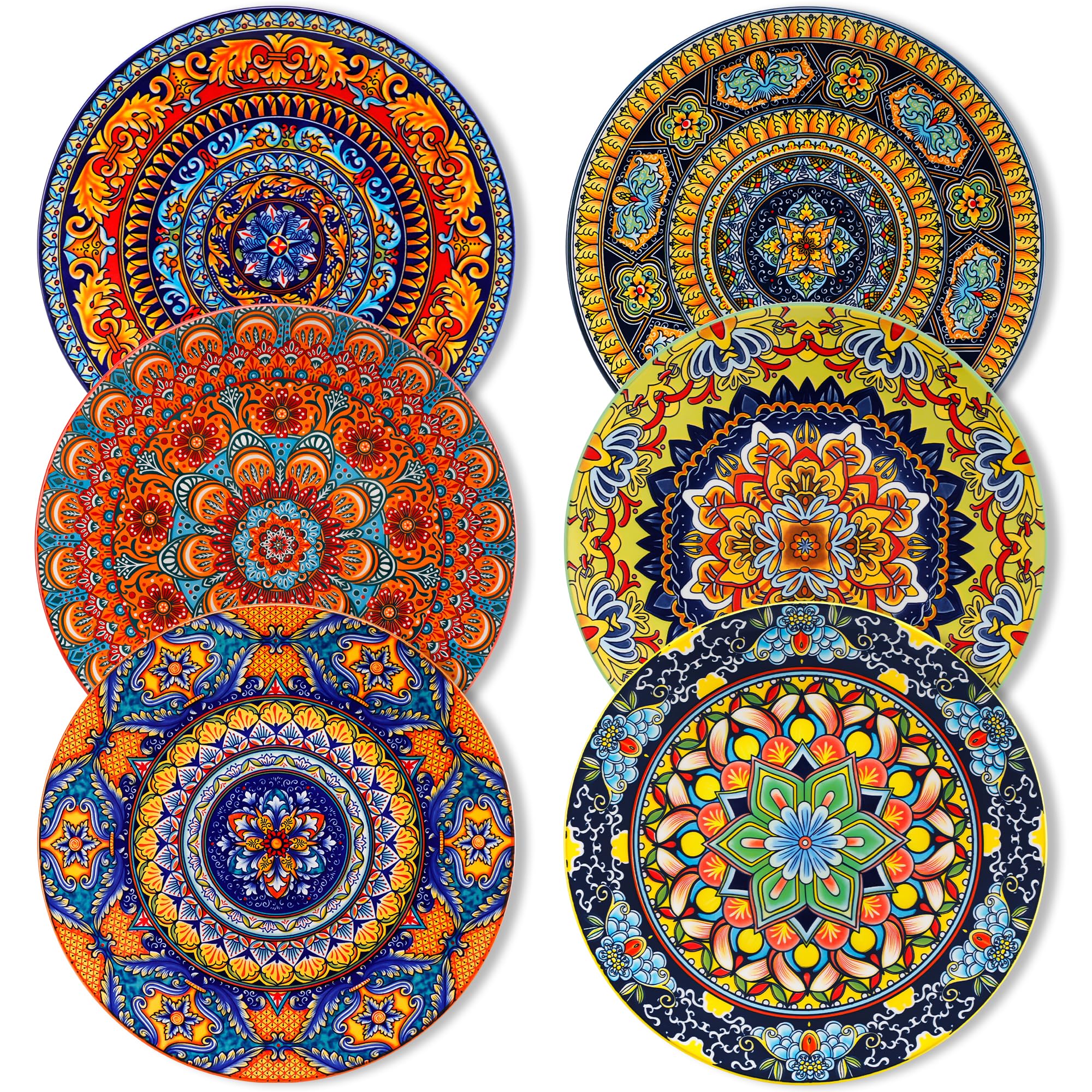 KRVI Dinner Plates Set of 6, 10.5 Inch Plates