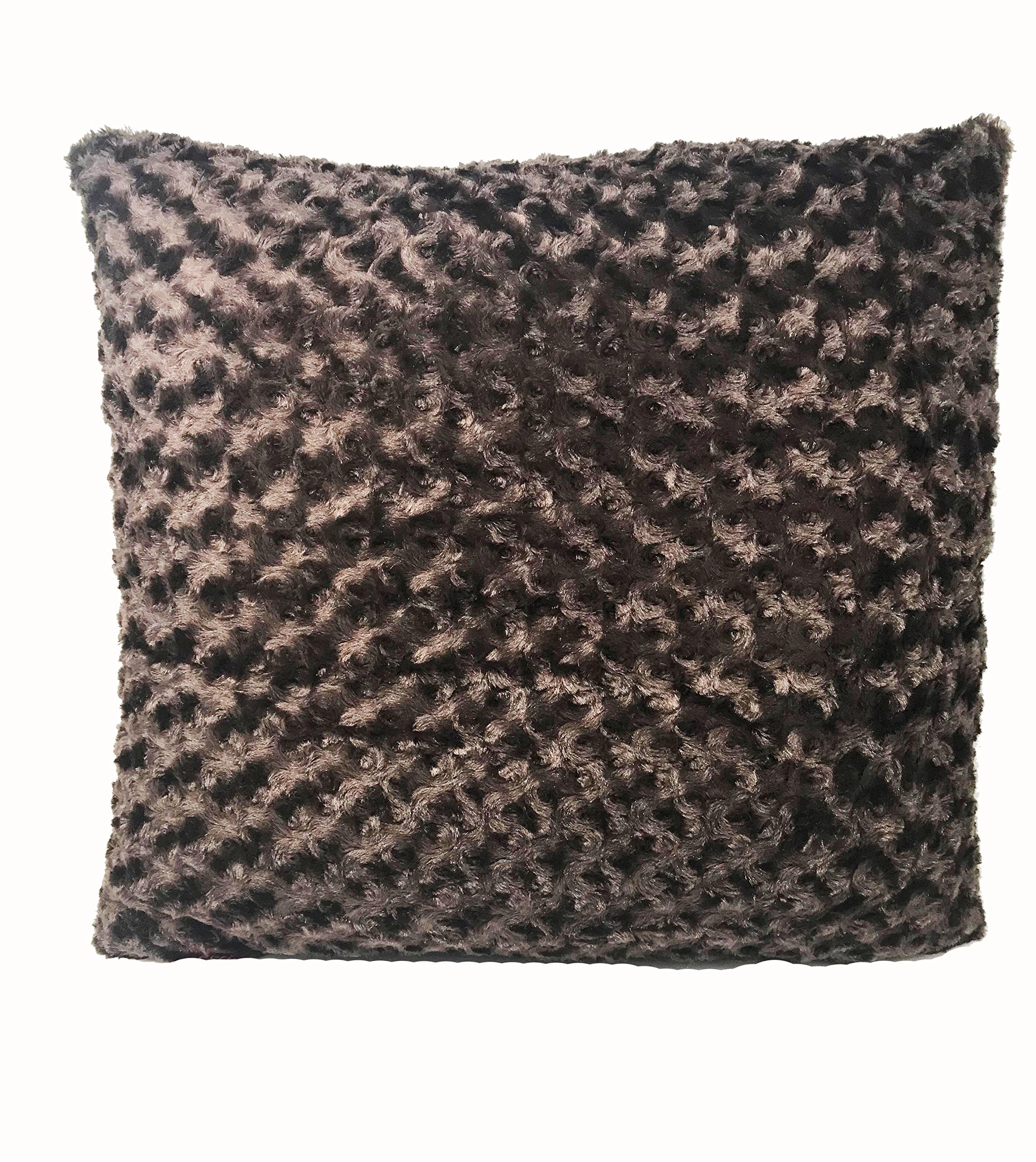 Lancashire Textiles Chocolate Limited Manufacturers Of Quilts, Pillows And Homewares | Faux Swirl Fur 60Cmx 60Cm Cushion With Hollowfibre Super Bounce Filling (Chocolate)