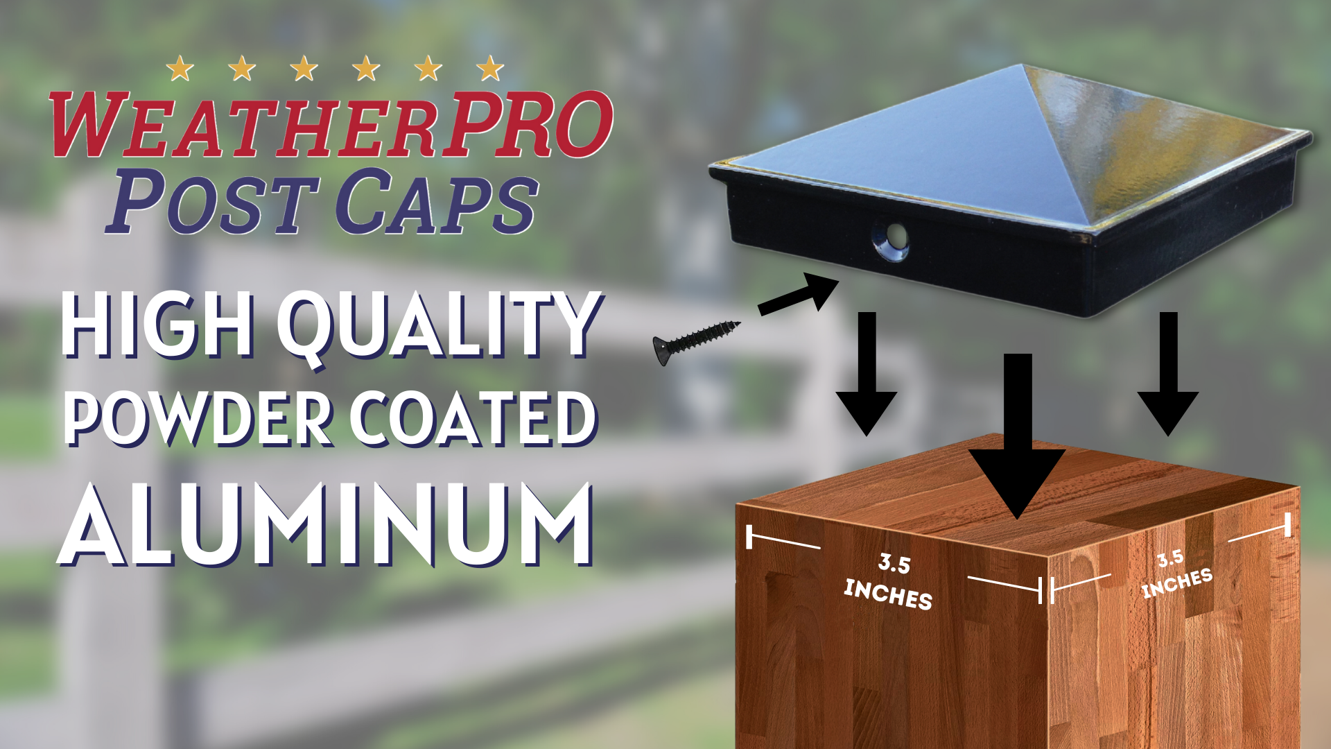 White Ailbox 4X4 Fence Post Cap Single Pack Black Powder Coated Steel