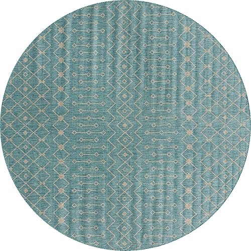 Vista 598 de Unique Loom Alfombra Colección enrejado Marroquí Celosía Transicional Interior y Exterior, Polipropileno Gris carbón/natural