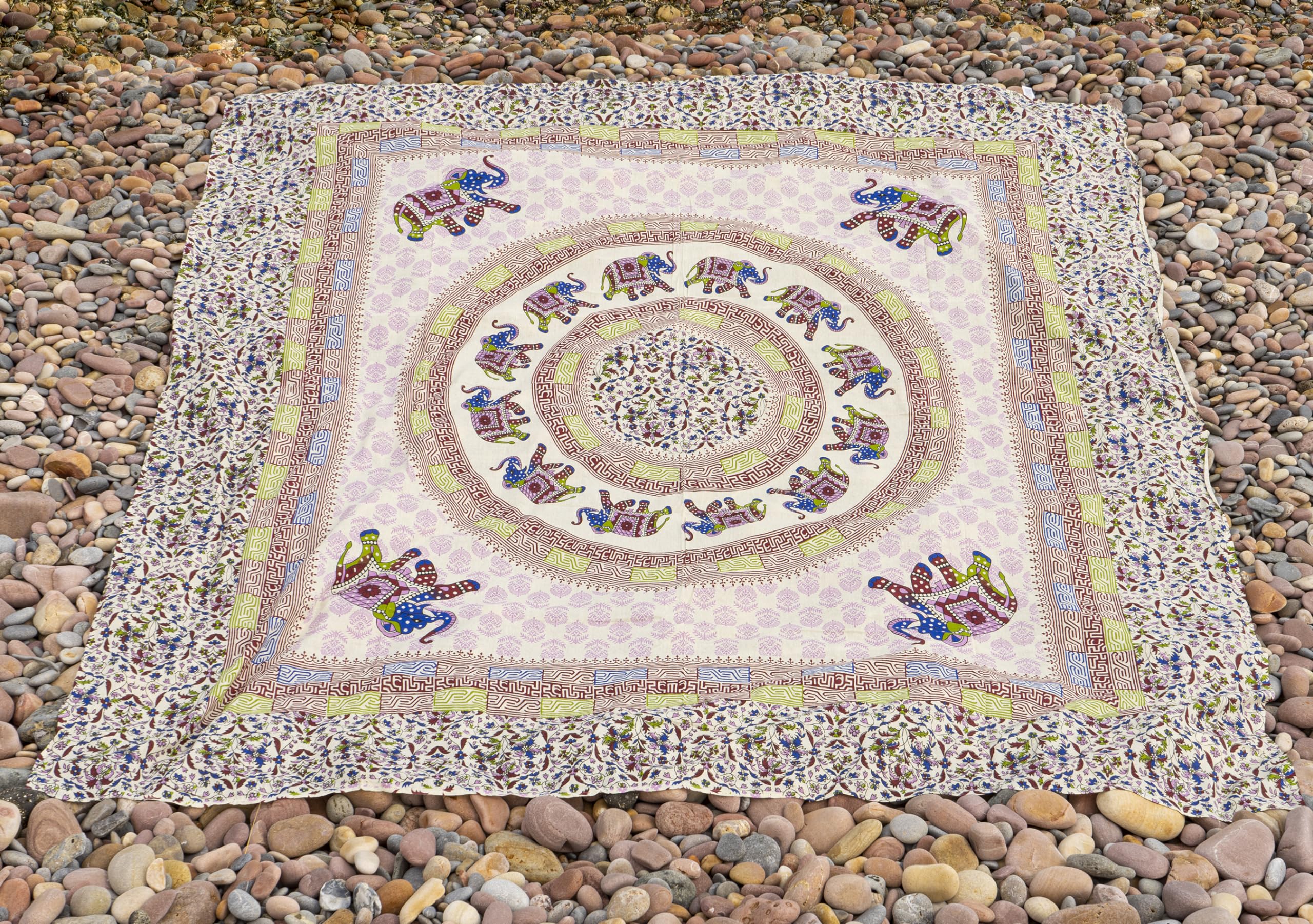 Toalla Playa Grande, XXL – Mantel – Manta de Picnic – Tapiz Mandala – Antiarena – 210x240 cm