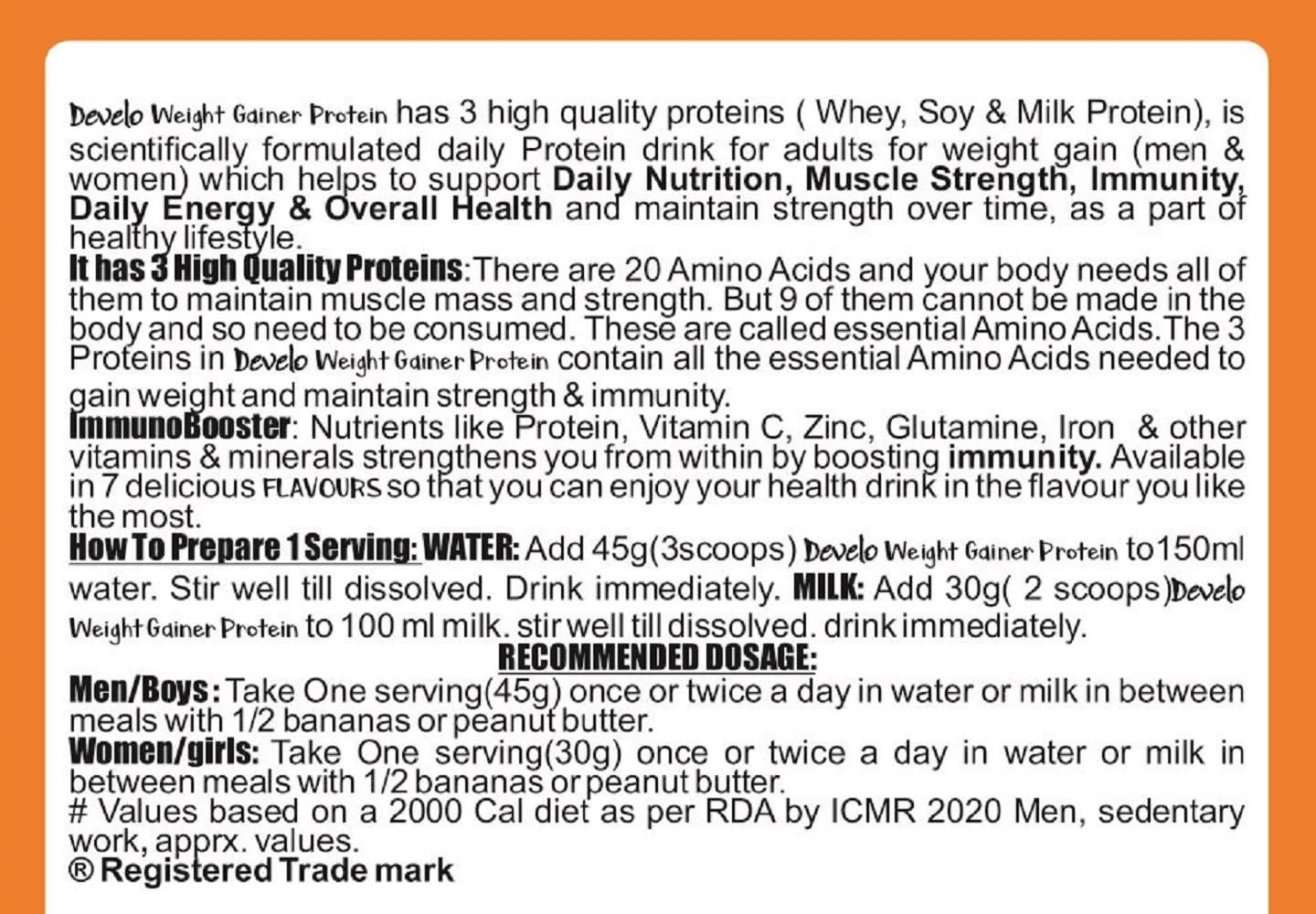 Buy Now Develo Weight &Amp; Mass Gainer Protein Powder For Men &Amp; Women -... 6 Buy Now Develo Weight &Amp; Mass Gainer Protein Powder For Men &Amp; Women -...