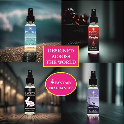 Image of PACITO Women Perfume Set, 4x10ml Perfumes- A Lady's Fantasy | Bardsy, Arabian Orchid, Vampire & Tokyo sHe | Intense & Long Lasting Elegant Eau De Parfum | Pocket Friendly | PET Bottle