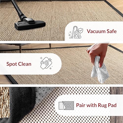 Miniatura 7 de nuLOOM Elijah Tapete de área estilo rústico de hierba marina, 3 x 5 pies, color negro