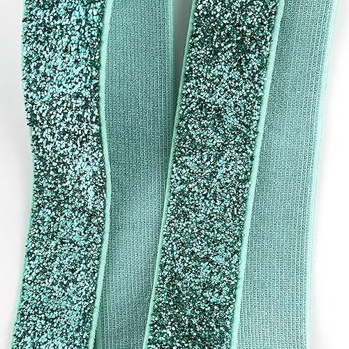 Miniatura 4 de Worlds Cinta elástica de terciopelo metálico con purpurina para lazos para el cabello, manualidades, lazo para cabeza de niña de 5 yardas 5/8 1.