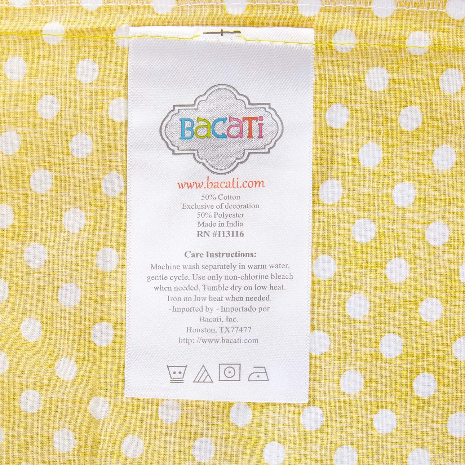 Bacati - Mix N Match Pin Dots Crib/Toddler Bed Skirt (Yellow)