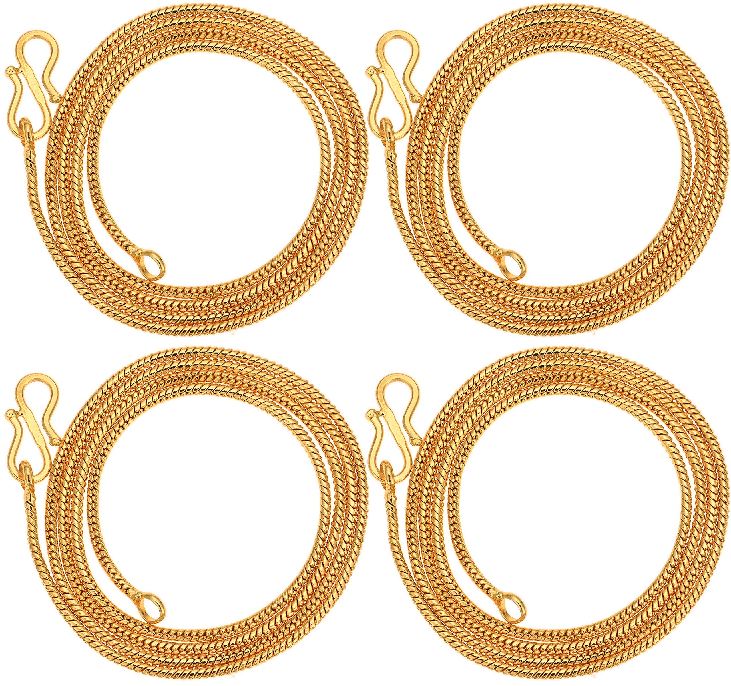 AanyaCentric Gold Plated Combo Set of Four 22 & 28 inches Long Necklace Fashion Fancy Jewellery Collection Neck Chain for Men Women Girls Boys ( Pack of 4 ) (B08C34QXVR) Amazon Price History, Amazon Price Tracker