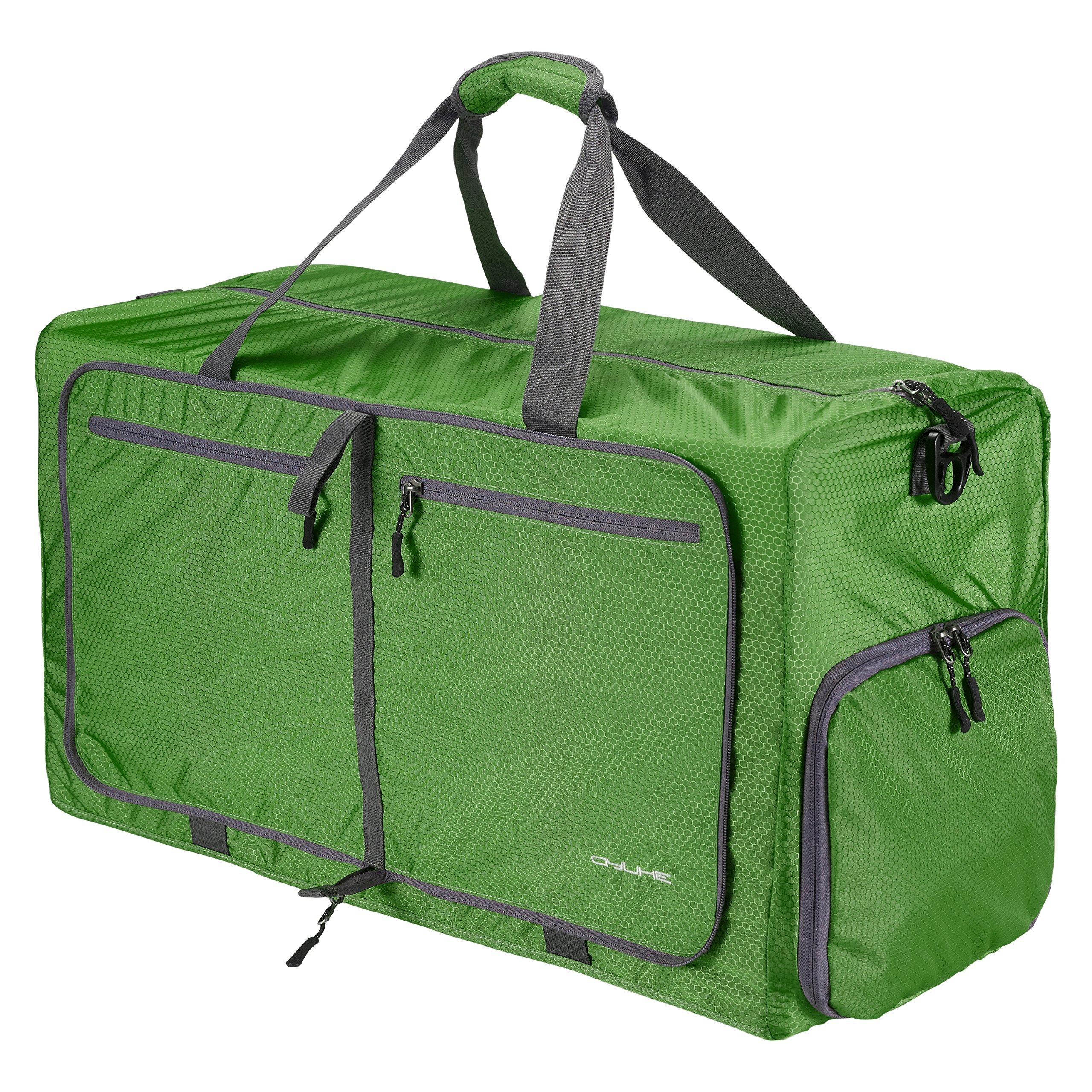 80L Extra Large Capacity Tote Bag Foldable Duffle Bag Luggage Travel Gym Sports Waterproof Lightweight Packable Sling Bag Men Women Handbag(Dark green)