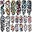 GOROMON 18 Sheets Large Full Arm Temporary Tattoos For Adults, 8 Sheets Peocock Lion Wolf Tiger Compass Flower Fake Sleeve Tattoos For Women Thigh, 10 Sheets Watercolor Rose Half Arm Tatoos Stickers