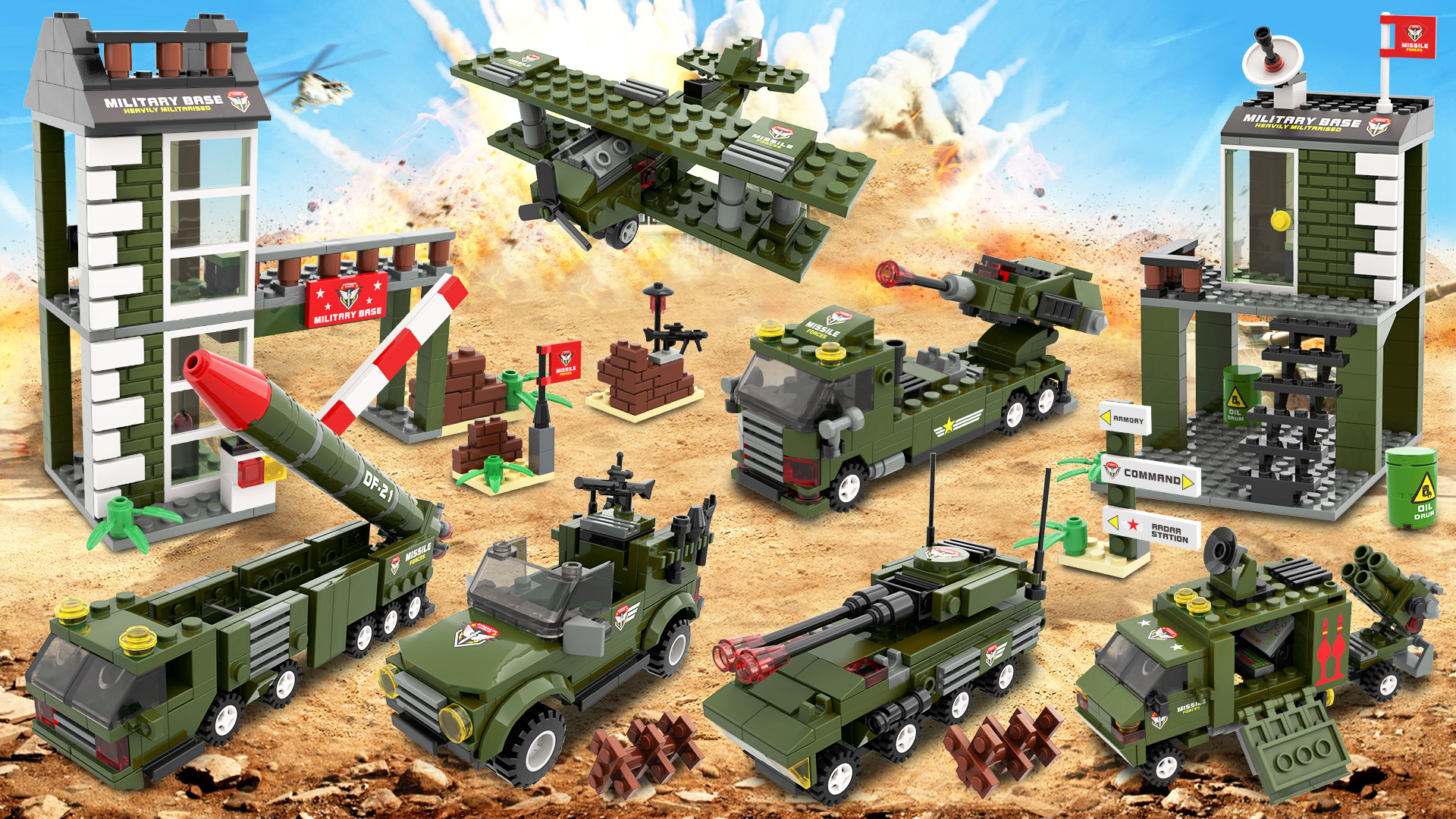 Army Lego MOC WWII Modern Military Battle Scene Ruins View City ...