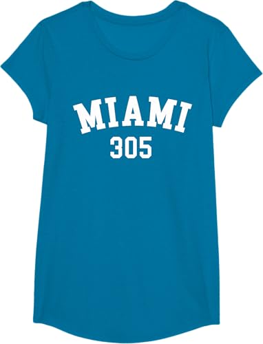 Miniatura 48 de Miami 305 USA American College Font T-Shirt Negro,Azul Marino,Azul Pastel,Arándano,Rojo,Plateado,Hierba,Verde Kelly,Marrón,Verde Oliva,Jaspeado