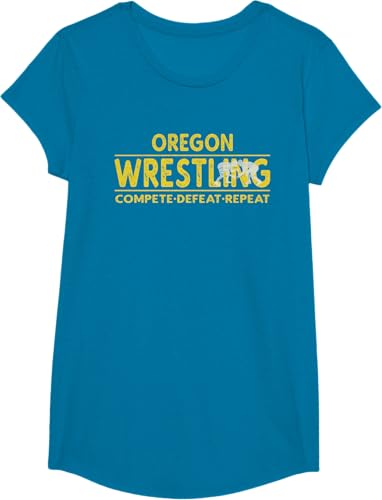 Miniatura 43 de Oregon Wrestling - Compete, Defeat, Repeat T-Shirt Negro,Azul Marino,Asfalto,Blanco,Azul Pastel,Arándano,Rojo,Verde Bosque,Verde Kelly,Verde