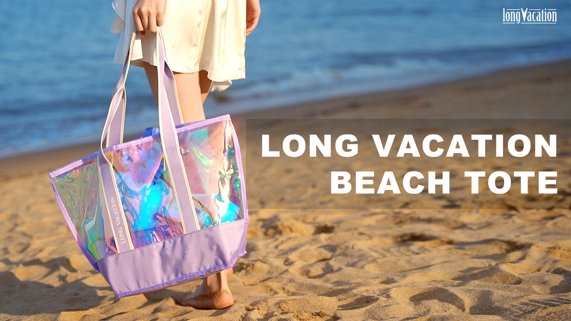 Amazon.com | LONG VACATION Iridescent Beach Bag, Beach Bags for