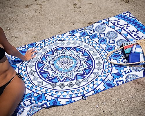 Miniatura 5 de Elite Trend - Toalla de playa ligera para viajes, tamaño XL, de 78 x 35 pulgadas, para natación, alberca o yoga, color azul (Blue Angel)