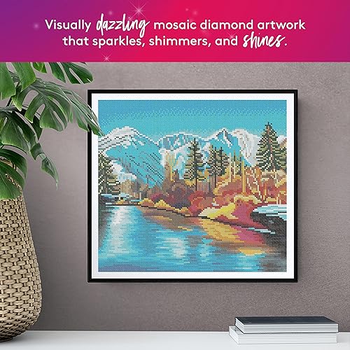 Miniatura 5 de DIAMOND ART CLUB - Juego de pintura con diamantes, lienzo de Bosque azul iluminado por la luna, lienzo redondo para principiantes, divertidas