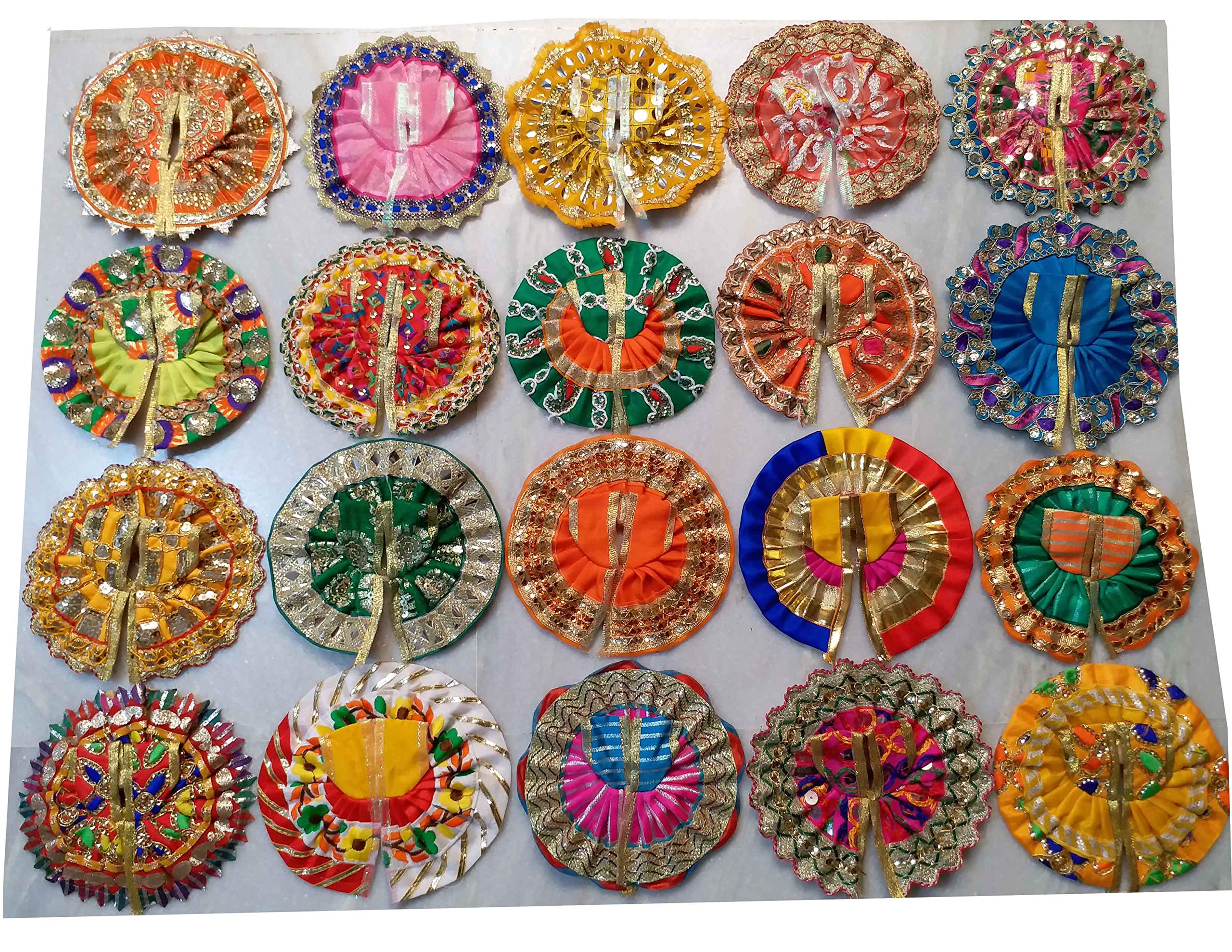 VARNI CREATION Silk God Poshak (Multicolour, 6 inch) 2