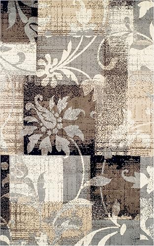 Miniatura 2 de BNM - Alfombra de área grande para interiores con respaldo de yute, decoración geométrica floral para sala de estar, cocina, dormitorio, oficina,