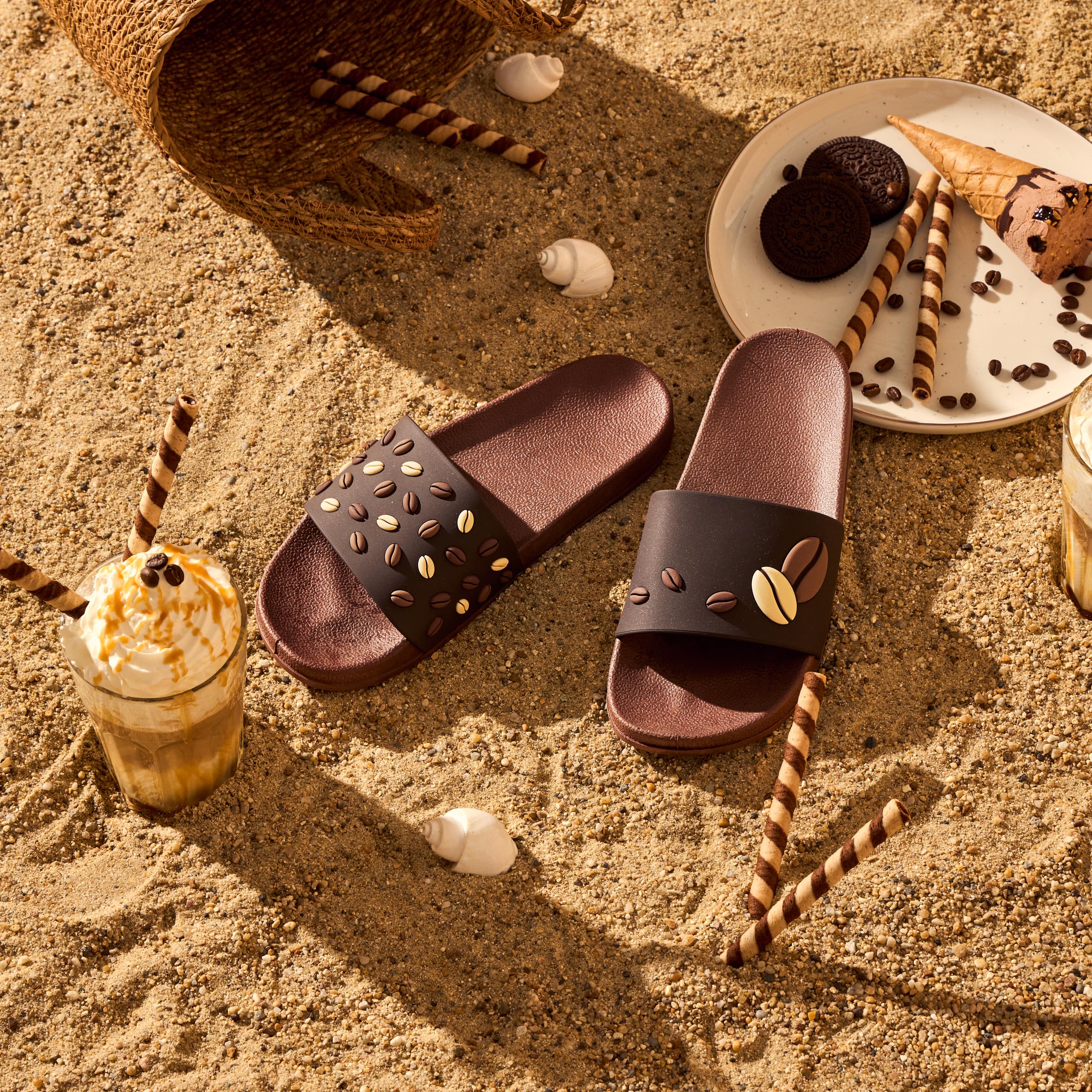 Dedoles Ciabatte & Pantofole Donna Uomo & Bambini Sandali per Spiaggia e Piscina con tanti Design Patatine Fiori Volpe Lama Nuvole Ketchup Regalo