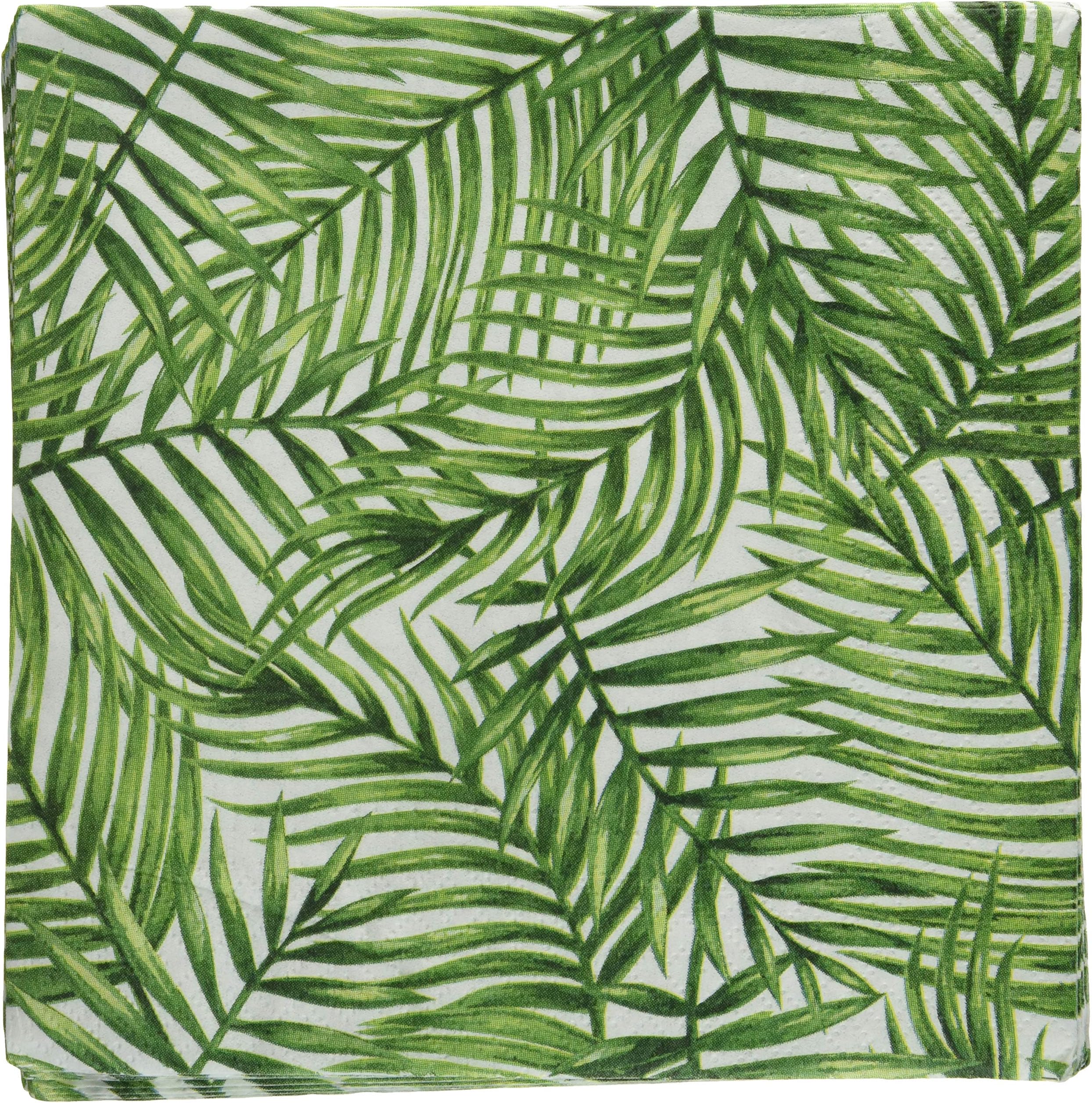 Luncheon Floral Napkins 40pcs 13"x13" | Decorative Napkins Tropical Green Palm Leaves