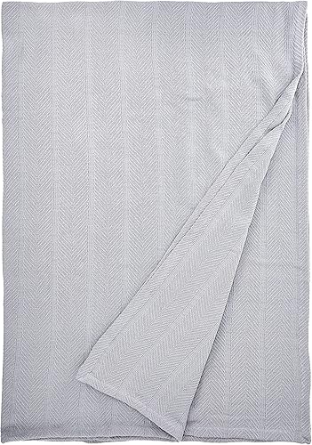 Miniatura 7 de Eddie Bauer 213122 - Manta con patrón en forma de espiga individual raya azul Algodón Cromado King