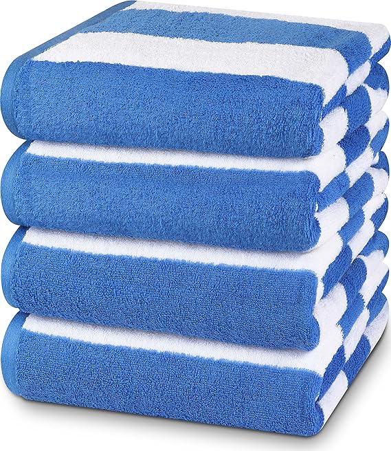 Utopia Towels [4 Pack Cabana Stripe Beach Towel, (30 x 60