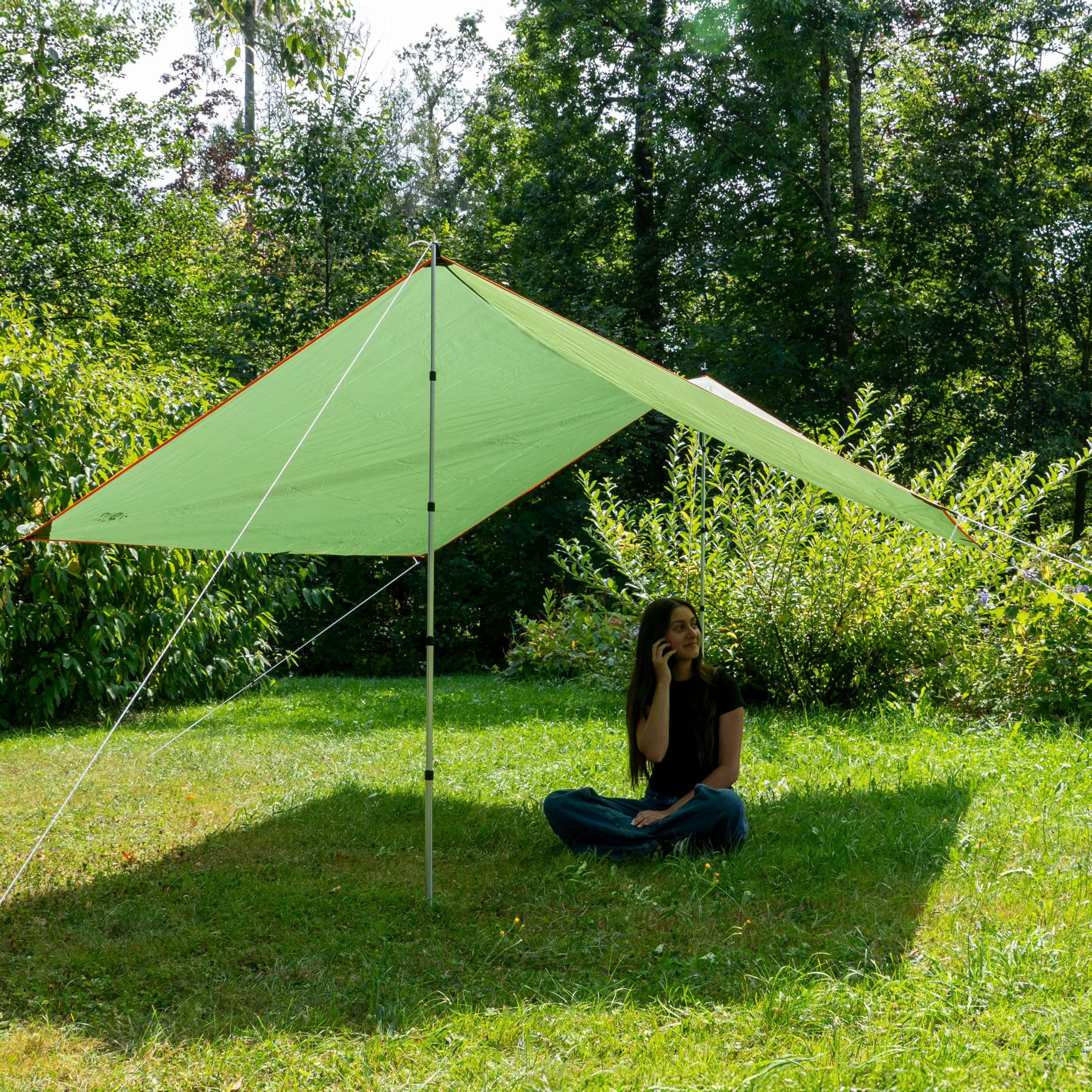 outdoorer PocketPoles UL (2 szt.), aluminiowy drążek do plandeki, ultralekki, krótki, z mini rozmiarem po spakowaniu, drążek do tarpy, lekkiego namiotu lub zadaszenia, drążki do ustawienia lub drążki