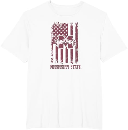 Miniatura 10 de Camiseta patriótica retro con bandera estadounidense de los Mississippi State Bulldogs, Negro -