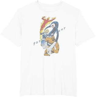 Fantastic Four Group Shot Comic Retro Vintage Logo T-Shirt