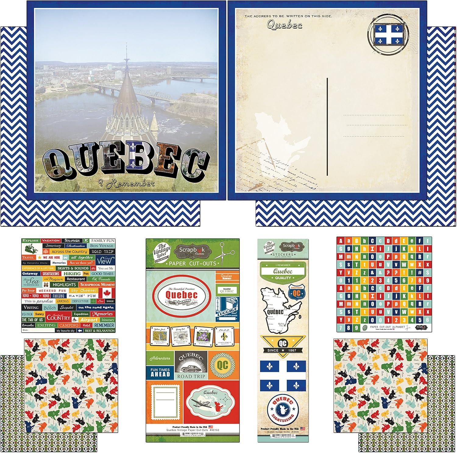 Scrapbook Customs Quebec Vintage Scrapbook Kit