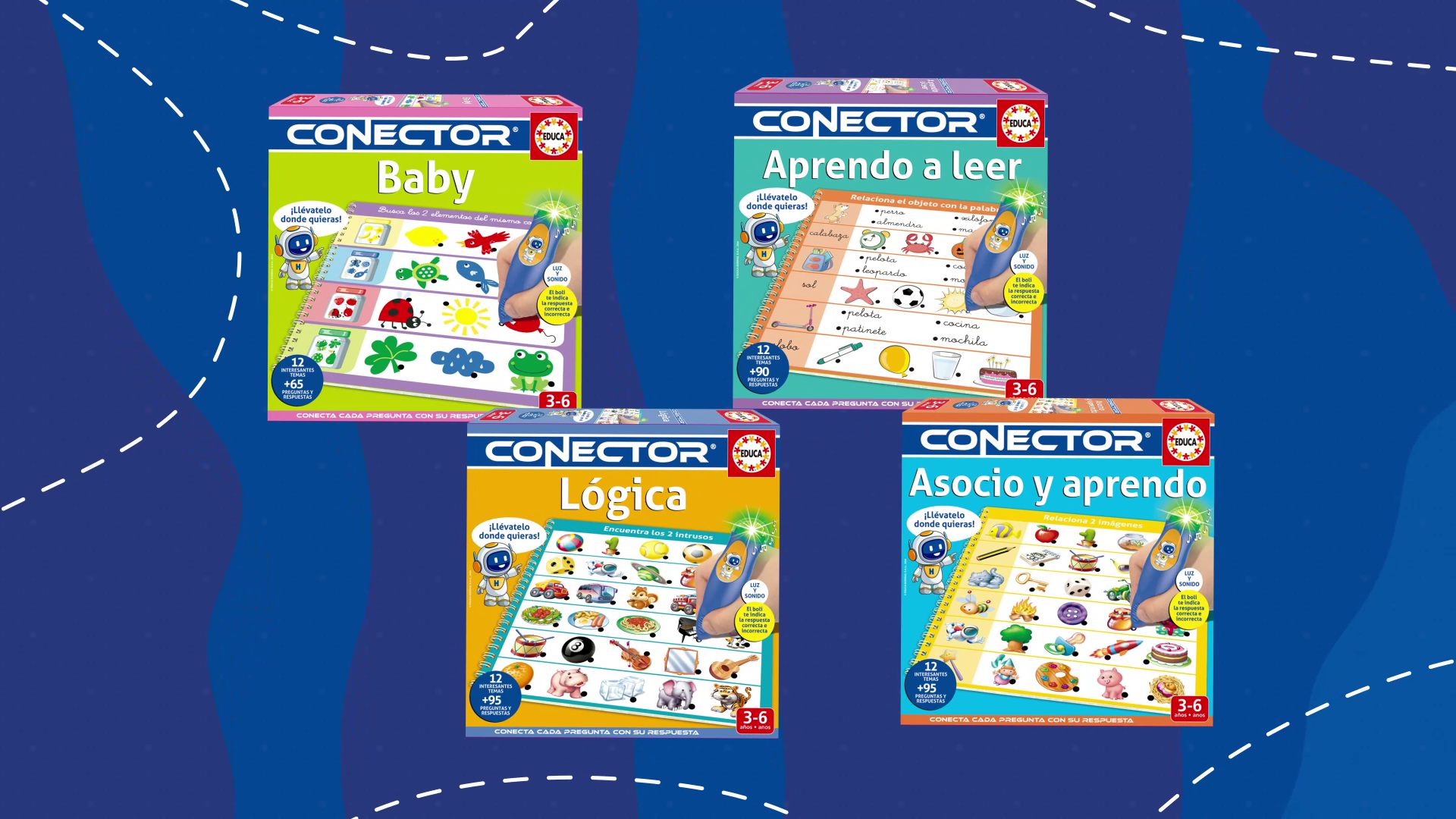 Educa Conector Baby – El Juego De Preguntas Y Respuestas Más Divertido Para Peques De 2 A 6 Años, Con Libro Interactivo, Lápiz Con Luz Y Sonido, 12 Temas Educativos (formas, Colores, Números Y Más)
