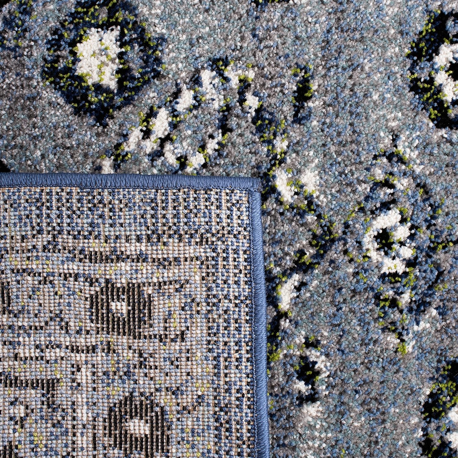 SAFAVIEH Vintage Hamadan Collection Runner Rug - 2'3" x 8', Blue & Grey, Traditional Oriental Design, Non-Shedding & Easy Care, Ideal for High Traffic Areas in Living Room, Bedroom (VTH252M)