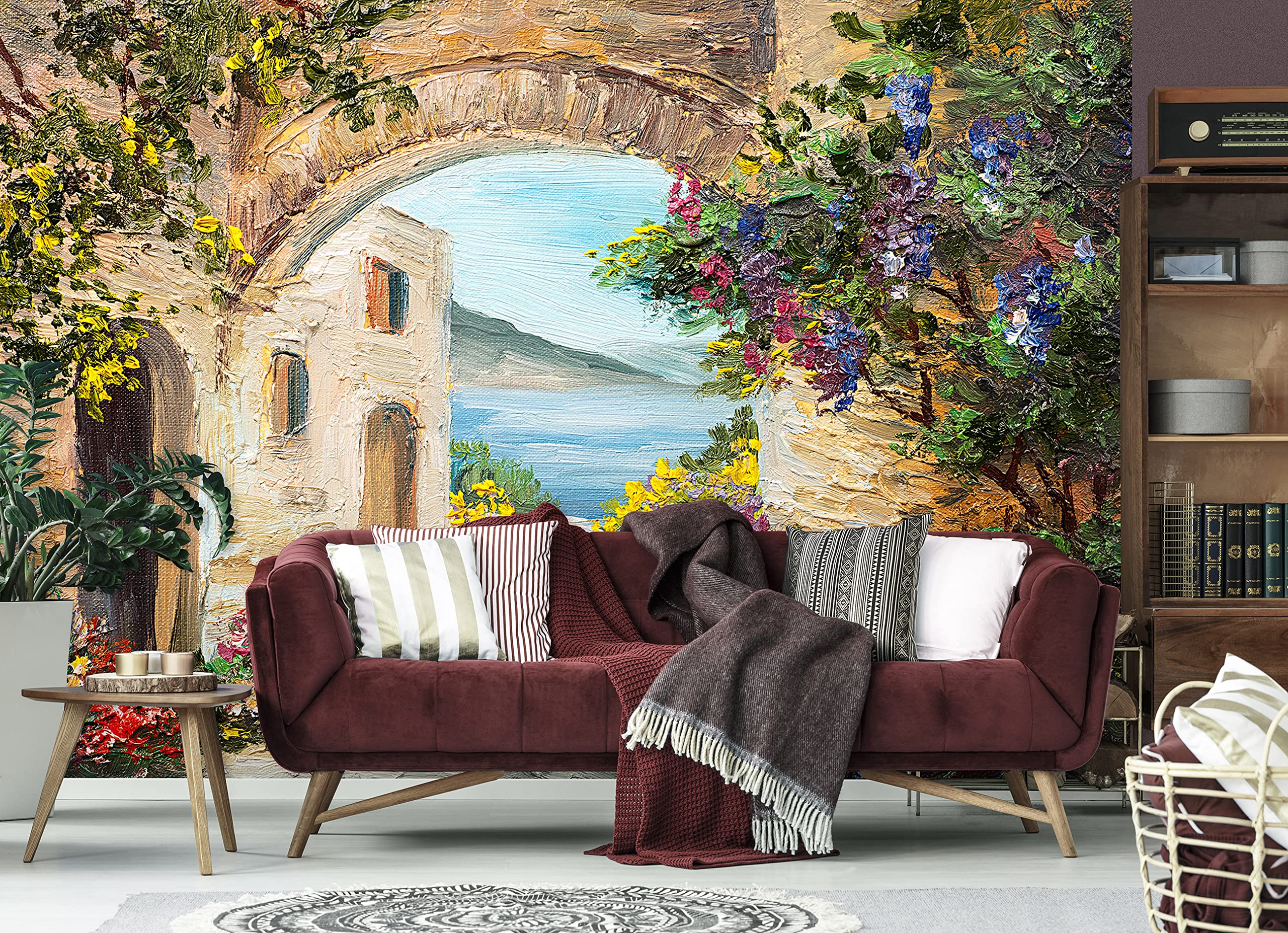 WallArena - Tapeta winylowa Street – 208 x 146 cm – 2 sztuki tapety do salonu i sypialni – tapety – pokrycie ścian – ściana z funkcjami i fototapeta – malowana ulica