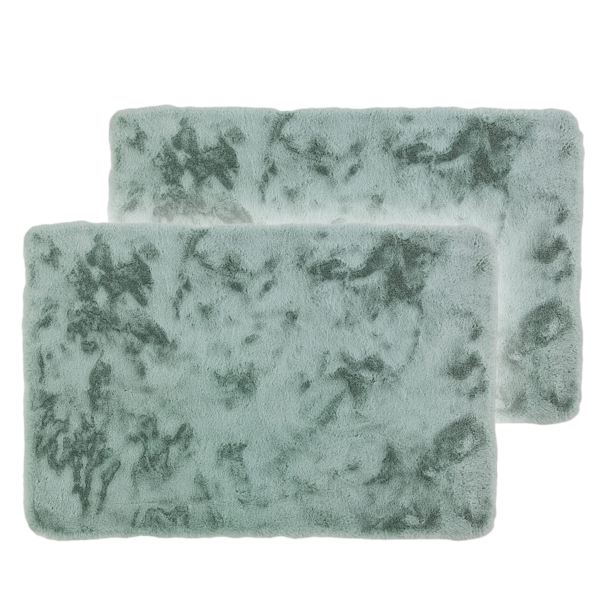 Schöner Wohnen Kollektion komplet dywanów łazienkowych 2-częściowy 60x90 cm Mint – bardzo puszysta mata łazienkowa – mata do wanny do prania – antypoślizgowa mata prysznicowa – dekoracja łazienki
