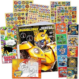 Transformers Rescue Bots Coloring and Activity Book Set - Bundle Includes: 80-pg Coloring Book, Stickers, Thank You Postcard Craft, and Superhero Door Hanger
