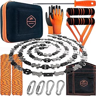High Limb Rope Saw 53 In - Zero Effort 360 Arborist Rope Chain Saw - Limb Saw - Hand Chain Saw - Cable Saw - Tree Limb Cutter - Rope Saw Tree Saw High Limb Both Sides - Pocket Chainsaw Wire