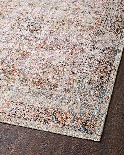 Miniatura 9 de Loloi II Adrian Collection ADR-05 - Alfombra decorativa tradicional de 5 pies y 0 pulgadas x 7 pies y 6 pulgadas, diseño de atardecer y carbón