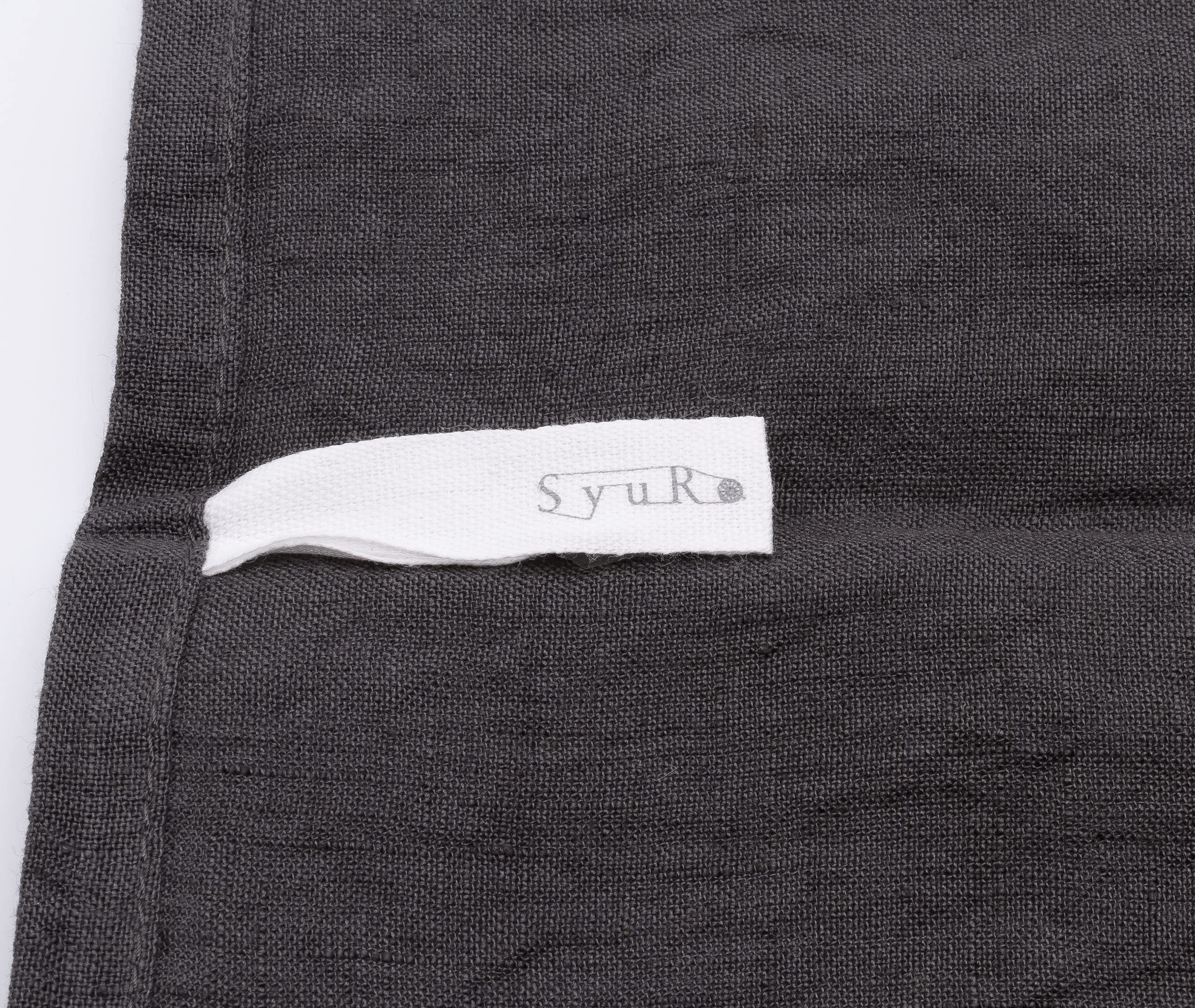 SyuRo - Strofinaccio da cucina in lino intrecciato a mano, colore: grigio antracite