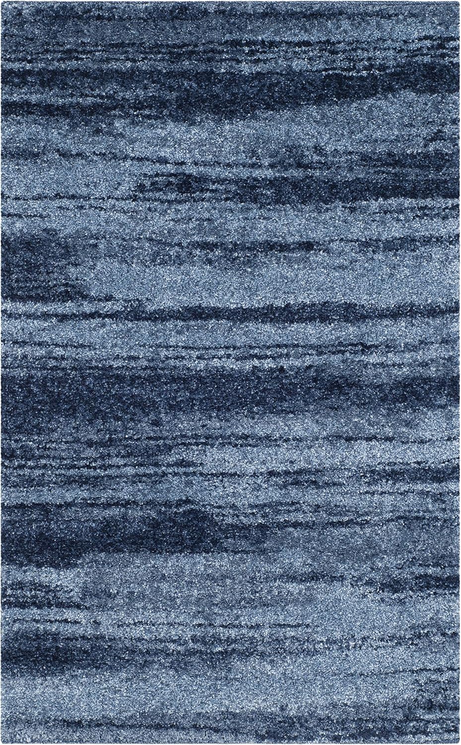 SAFAVIEH Retro Collection Accent Rug – 2’3″ x 5′, Light Blue & Blue, Modern Abstract Design, Non-Shedding & Easy Care, Ideal for High Traffic Areas in Entryway, Living Room, Bedroom (RET2693-6065)