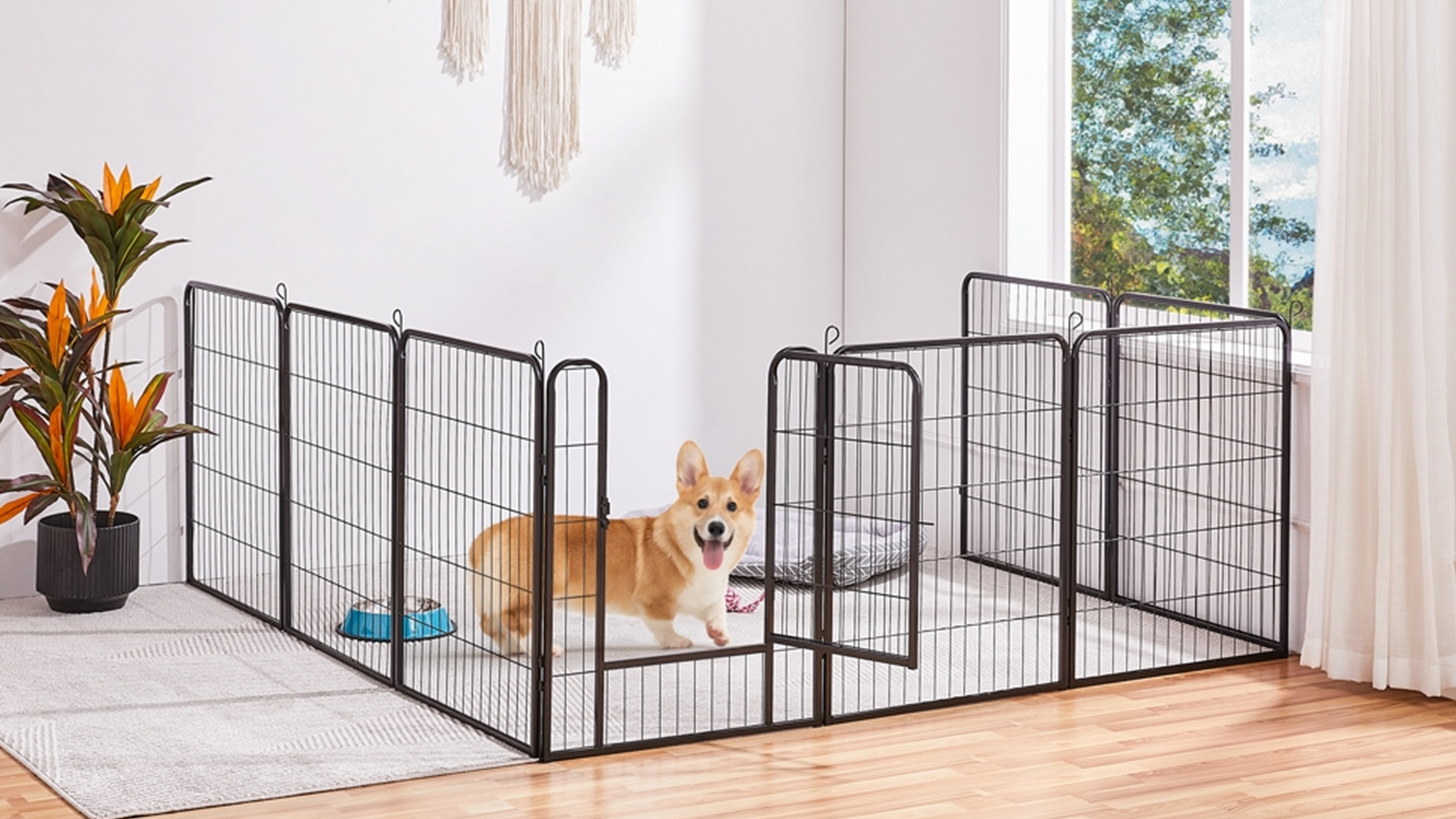 Amazon | Yaheetech ペットフェンス ペットサークル 高さ100cm パネル8