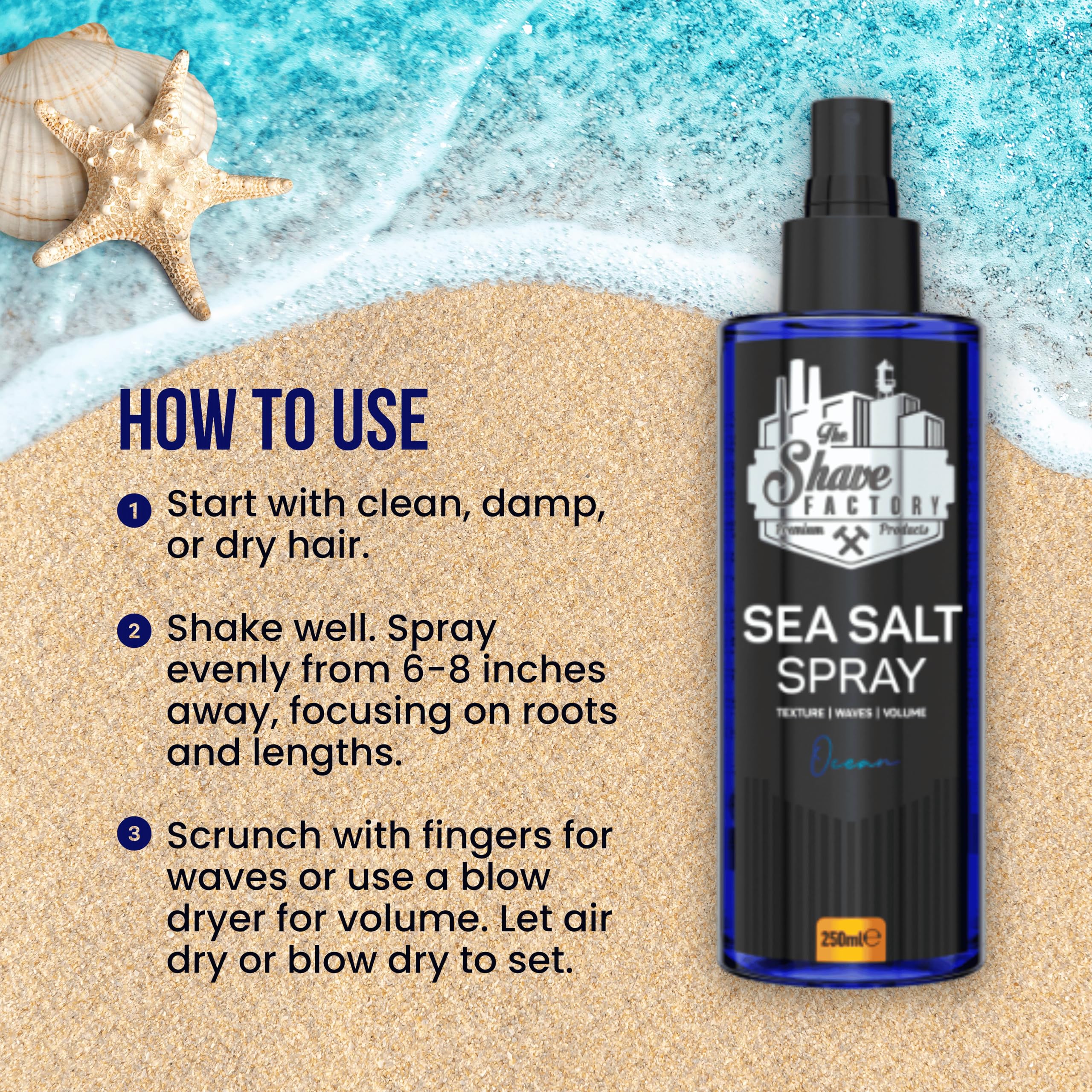 The Shave Factory - Sea Salt Spray - Tonik do włosów na bazie soli morskiej 250ml