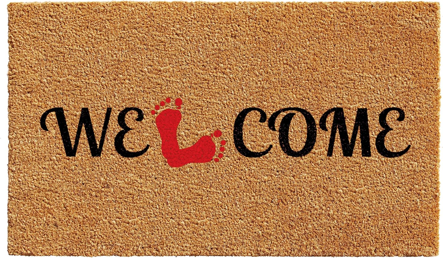 Calloway Mills 102581729 Welcome Feet Doormat, 17 x 29, Natural, Black, Red