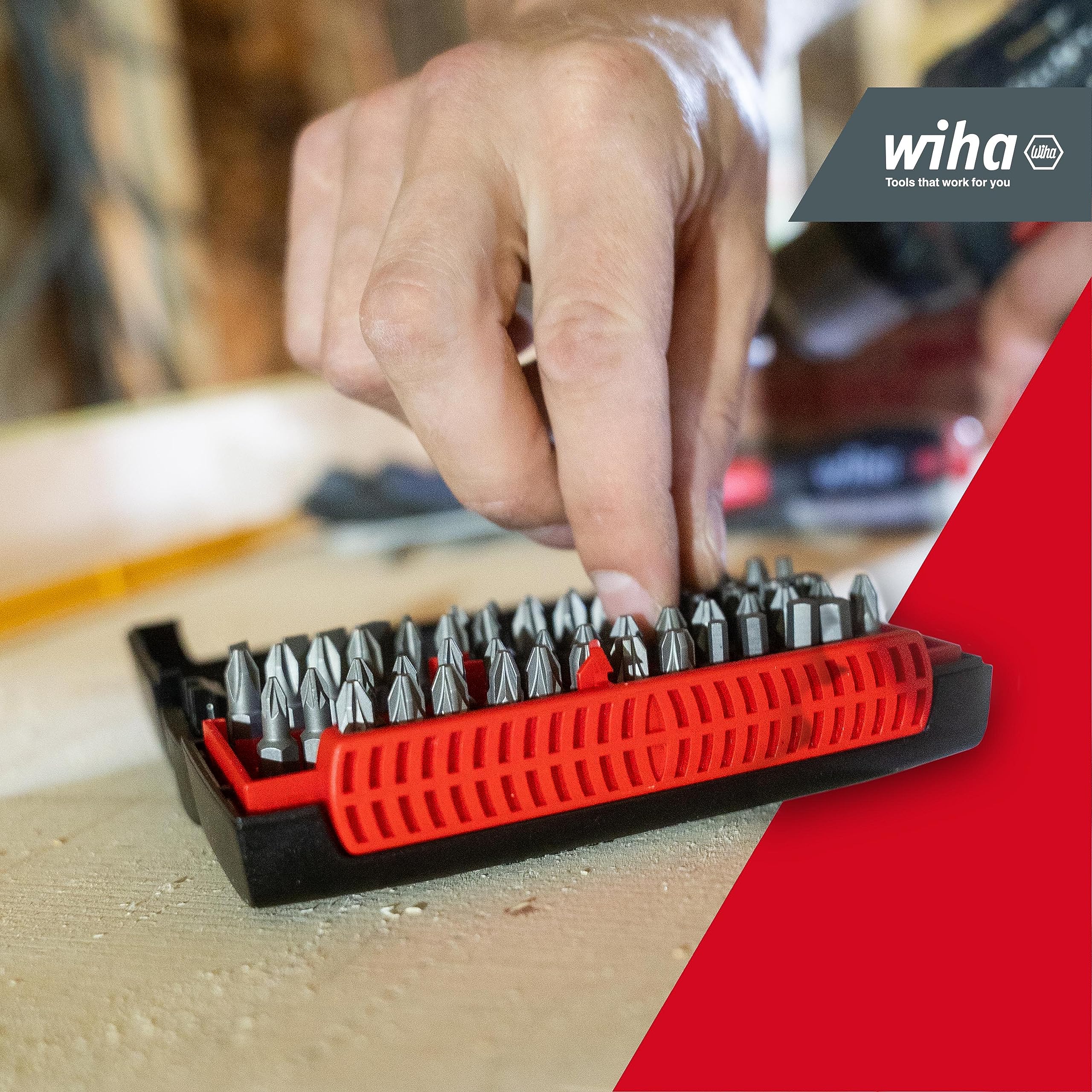 Wiha Bit Set Collector Standard 25 mm gemischt 61-tlg. 1/4" C6,3 I in Box I Bit-Satz mit Bithalter I Schnellwechselhalter, magnetisch (07943)