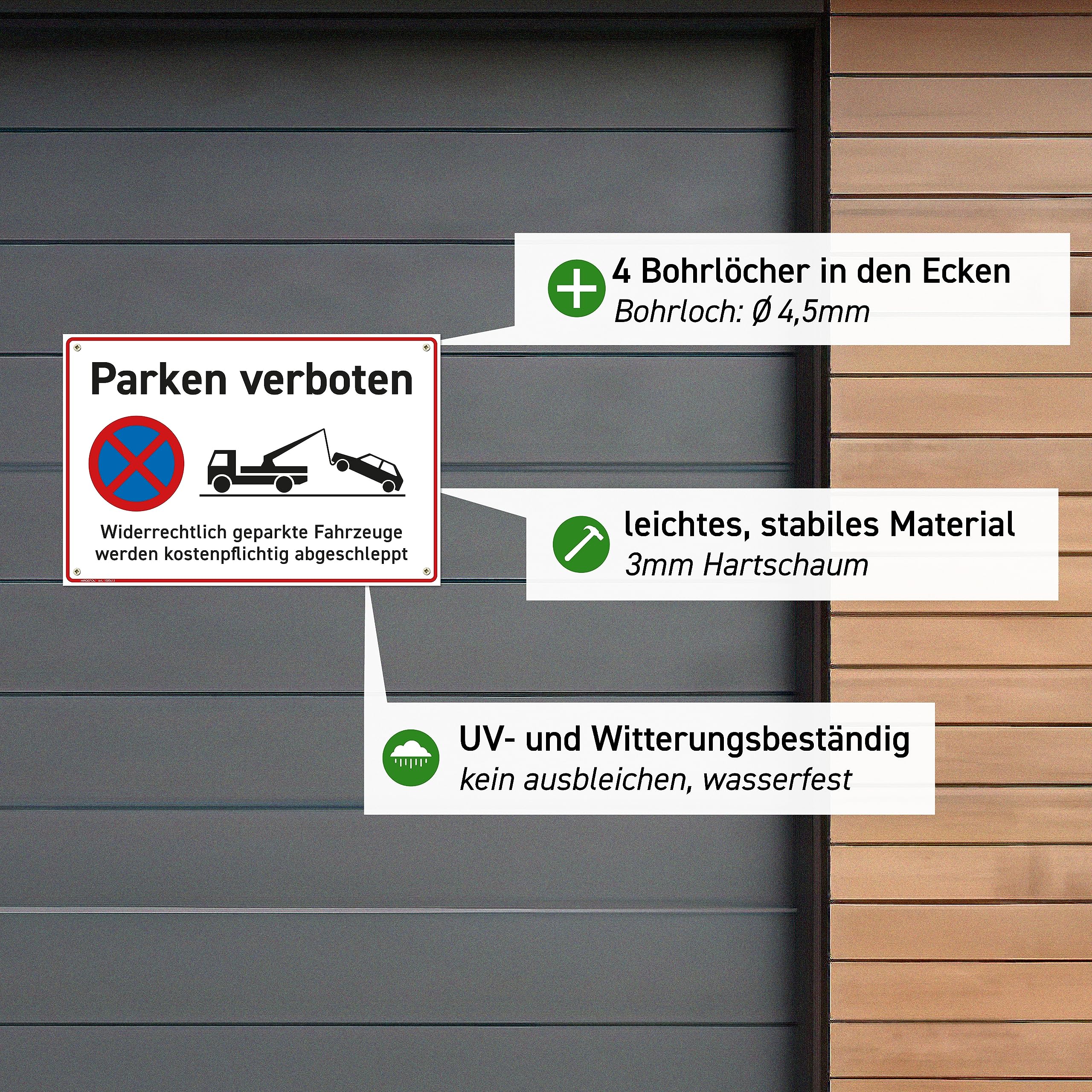 Cartello Parcheggio Privato 'Privat-Parkplatz' 30x20 Cm, Plastica Resistente UV, Per Esterni E Interni