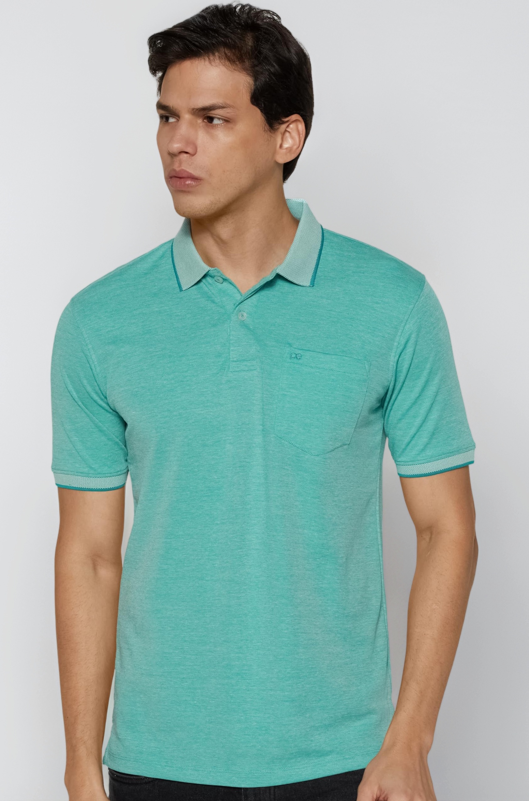 Peter England Men's Premium Regular Fit Half Sleeve Polo T-Shirt with Pocket | Cotton Rich | Birds Eye Interlock Weave