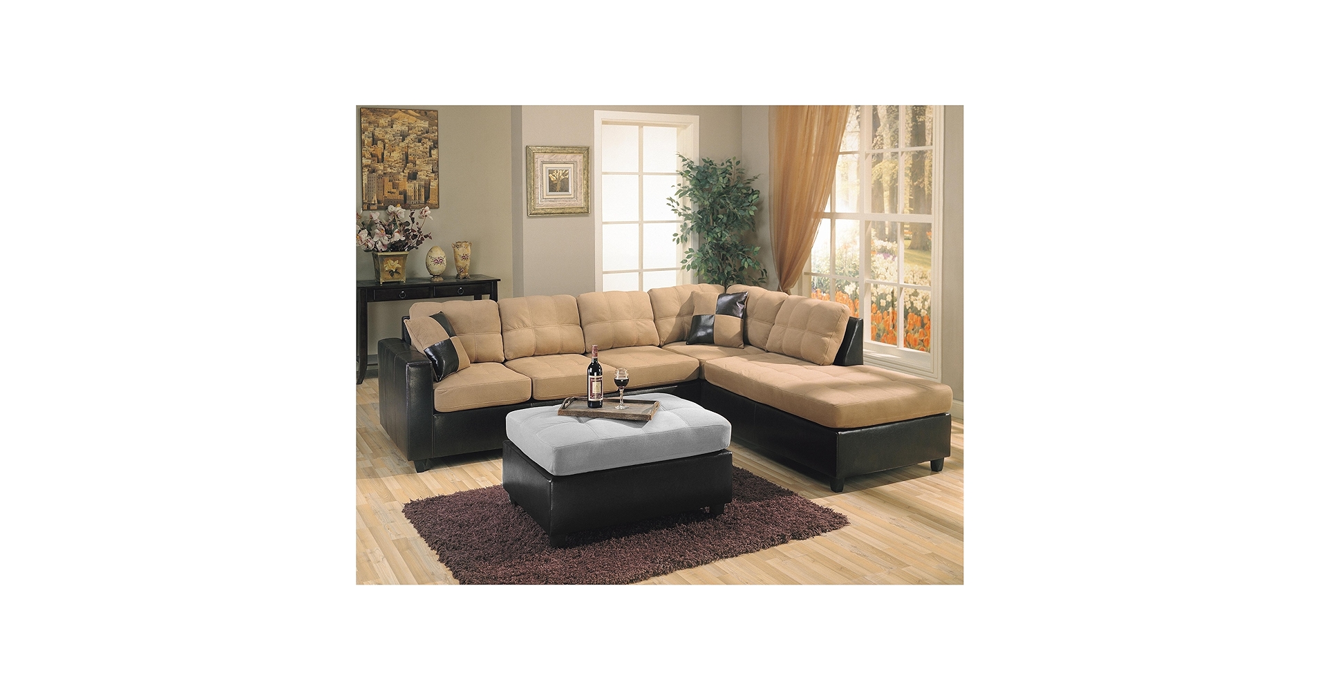 Amazon.com: Harlow Right L-Shaped Two Tone Sectional Sofa by