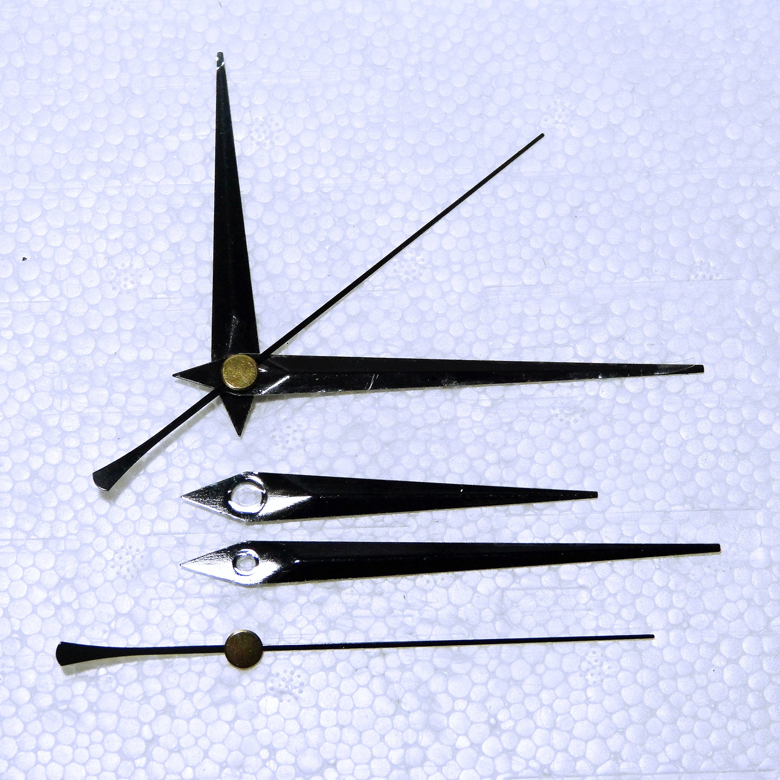 Clock Spare PartsReplacement Black Metal Clock Hands for Quartz Clock Movements (24mm -130mm) - Press Fit - Craft - Fix - DIY (86mm Black Pointed)